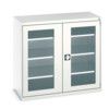 Cubio Storage Cabinet, 2 Clearview Doors, Light Grey, 1200 x 1300 x 650mm thumbnail-0