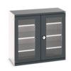 Cubio Storage Cabinet, 2 Clearview Doors, Anthracite Grey, 1200 x 1300 x 650mm thumbnail-0