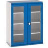 Cubio Storage Cabinet, 2 Clearview Doors, Blue, 1600 x 1300 x 650mm thumbnail-0