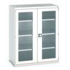 Cubio Storage Cabinet, 2 Clearview Doors, Light Grey, 1600 x 1300 x 650mm thumbnail-0