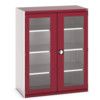 Cubio Storage Cabinet, 2 Clearview Doors, Red, 1600 x 1300 x 650mm thumbnail-0