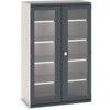 Cubio Storage Cabinet, 2 Doors, Anthracite Grey, 2000 x 1300 x 650mm thumbnail-0