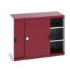 Cubio Storage Cabinet, Single Sliding Door, Red, 1000 x 1300 x 650mm thumbnail-0