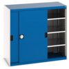 Cubio Storage Cabinet, Single Sliding Door, Blue, 1300 x 1300 x 650mm thumbnail-0