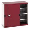 Cubio Storage Cabinet, Single Sliding Door, Red, 1300 x 1300 x 650mm thumbnail-0