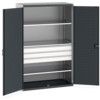 Cubio Storage Cabinet, 2 Doors, Anthracite Grey, 2000 x 1300 x 650mm thumbnail-0