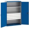 Cubio Storage Cabinet, 2 Doors, Blue, 2000 x 1300 x 650mm thumbnail-0