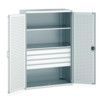 Cubio Storage Cabinet, 2 Doors, Light Grey, 2000 x 1300 x 650mm thumbnail-0