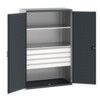 Cubio Storage Cabinet, 2 Doors, Anthracite Grey, 2000 x 1300 x 650mm thumbnail-0