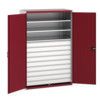 Cubio Storage Cabinet, 2 Perfo Doors, Red, 2000 x 1300 x 650mm thumbnail-0