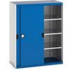 Cubio Storage Cabinet, 2 Sliding Doors, Blue, 1600 x 1300 x 650mm thumbnail-0