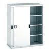 Cubio Storage Cabinet, 2 Sliding Doors, Light Grey, 1600 x 1300 x 650mm thumbnail-0