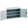 Cubio Storage Cabinet, 2 Perfo Doors, Light Grey, 900 x 1300 x 650mm thumbnail-0