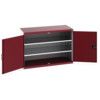 Cubio Storage Cabinet, 2 Perfo Doors, Red, 900 x 1300 x 650mm thumbnail-0