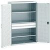 Cubio Storage Cabinet, 2 Doors, Light Grey, 2000 x 1300 x 650mm thumbnail-0