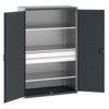 Cubio Storage Cabinet, 2 Doors, Anthracite Grey, 2000 x 1300 x 650mm thumbnail-0