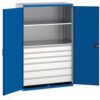 Cubio Storage Cabinet, 2 Doors, Blue, 2000 x 1300 x 650mm thumbnail-0