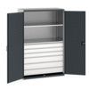 Cubio Storage Cabinet, 2 Doors, Anthracite Grey, 2000 x 1300 x 650mm thumbnail-0