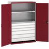 Cubio Storage Cabinet, 2 Doors, Red, 2000 x 1300 x 650mm thumbnail-0