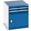 Cubio Drawer Cabinet, 2 Drawers, Blue/Light Grey, 700 x 650 x 750mm thumbnail-0