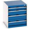 Cubio Drawer Cabinet, 4 Drawers, Blue/Light Grey, 700 x 650 x 750mm thumbnail-0