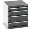 Cubio Drawer Cabinet, 4 Drawers, Anthracite Grey/Light Grey, 700 x 650 x 750mm thumbnail-0