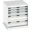 Cubio Drawer Cabinet, 4 Drawers, Light Grey, 700 x 650 x 750mm thumbnail-0