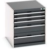 Cubio Drawer Cabinet, 5 Drawers, Anthracite Grey/Light Grey, 700 x 650 x 750mm thumbnail-0