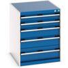 Cubio Drawer Cabinet, 5 Drawers, Blue/Light Grey, 800 x 650 x 750mm thumbnail-0