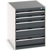 Cubio Drawer Cabinet, 5 Drawers, Anthracite Grey/Light Grey, 800 x 650 x 750mm thumbnail-0