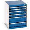 Cubio Drawer Cabinet, 6 Drawers, Blue/Light Grey, 800 x 650 x 750mm thumbnail-0
