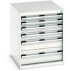 Cubio Drawer Cabinet, 6 Drawers, Light Grey, 800 x 650 x 750mm thumbnail-0