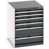 Cubio Drawer Cabinet, 6 Drawers, Anthracite Grey/Light Grey, 800 x 650 x 750mm thumbnail-0