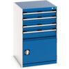 Cubio Drawer Cabinet, 4 Drawers, Blue/Light Grey, 1000 x 650 x 750mm thumbnail-0