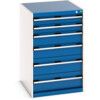 Cubio Drawer Cabinet, 6 Drawers, Blue/Light Grey, 1000 x 650 x 750mm thumbnail-0