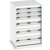 Cubio Drawer Cabinet, 6 Drawers, Light Grey, 1000 x 650 x 750mm thumbnail-0