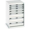 Cubio Drawer Cabinet, 7 Drawers, Light Grey, 1000 x 650 x 750mm thumbnail-0