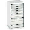 Cubio Drawer Cabinet, 7 Drawers, Light Grey, 1200 x 650 x 750mm thumbnail-0