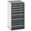 Cubio Drawer Cabinet, 7 Drawers, Anthracite Grey/Light Grey, 1200 x 650 x 750mm thumbnail-0