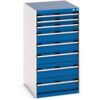 Cubio Drawer Cabinet, 8 Drawers, Blue/Light Grey, 1200 x 650 x 750mm thumbnail-0