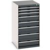 Cubio Drawer Cabinet, 8 Drawers, Anthracite Grey/Light Grey, 1200 x 650 x 750mm thumbnail-0