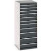 Cubio Drawer Cabinet, 11 Drawers, Anthracite Grey/Light Grey, 1600 x 650 x 750mm thumbnail-0