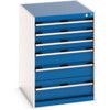 Cubio Drawer Cabinet, 6 Drawers, Blue/Light Grey, 900 x 650 x 750mm thumbnail-0