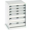 Cubio Drawer Cabinet, 6 Drawers, Light Grey, 900 x 650 x 750mm thumbnail-0