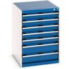 Cubio Drawer Cabinet, 7 Drawers, Blue/Light Grey, 900 x 650 x 750mm thumbnail-0