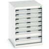 Cubio Drawer Cabinet, 7 Drawers, Light Grey, 900 x 650 x 750mm thumbnail-0