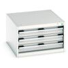 Cubio Drawer Cabinet, 3 Drawers, Light Grey, 400 x 650 x 750mm thumbnail-0