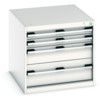 Cubio Drawer Cabinet, 4 Drawers, Light Grey, 600 x 650 x 750mm thumbnail-0