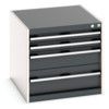 Cubio Drawer Cabinet, 4 Drawers, Anthracite Grey/Light Grey, 600 x 650 x 750mm thumbnail-0