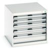 Cubio Drawer Cabinet, 5 Drawers, Light Grey, 600 x 650 x 750mm thumbnail-0